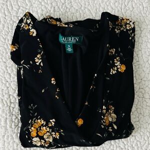 Ralph Lauren Black Floral Blouse